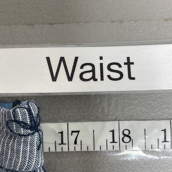 White Stuff Skirt Blue White Stripes Floral Embroidered Size 8 - Picture 11 of 12